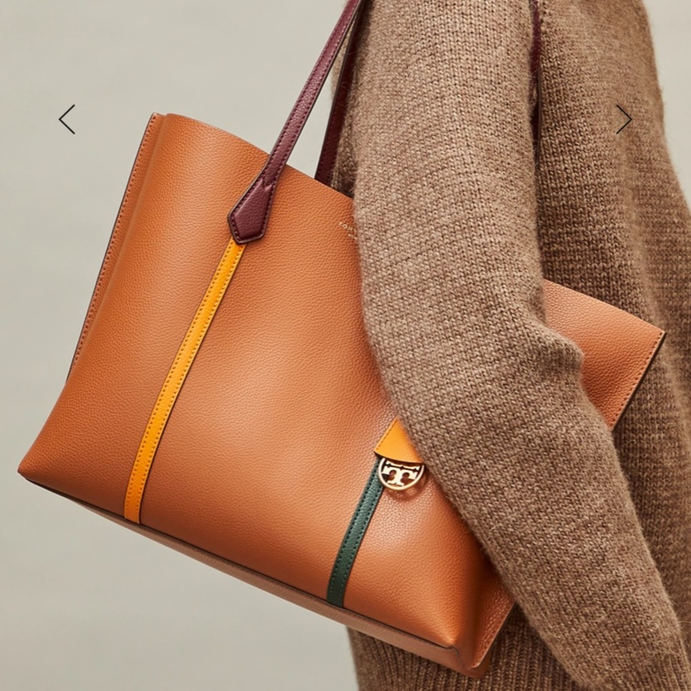 ⛔️SOLD⛔️Auth.TORY BURCH LEATHER TRI COLOR TOTE - Picture 6 of 16
